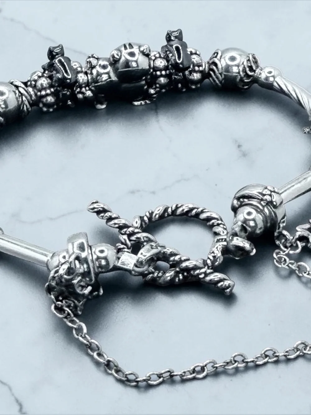 The Antheia Feline Charm Bracelet: A One-of-a-Kind Sterling Silver Exclusive#005